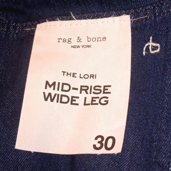 Rag & Bone Lori Mid Rise Wide Leg Jeans In Mid-Rinse Combo Size 30 - Picture 4 of 7